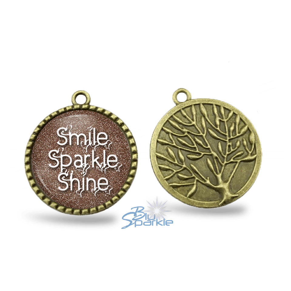 Smile Sparkle Shine - Round Pendants - BluSparkle