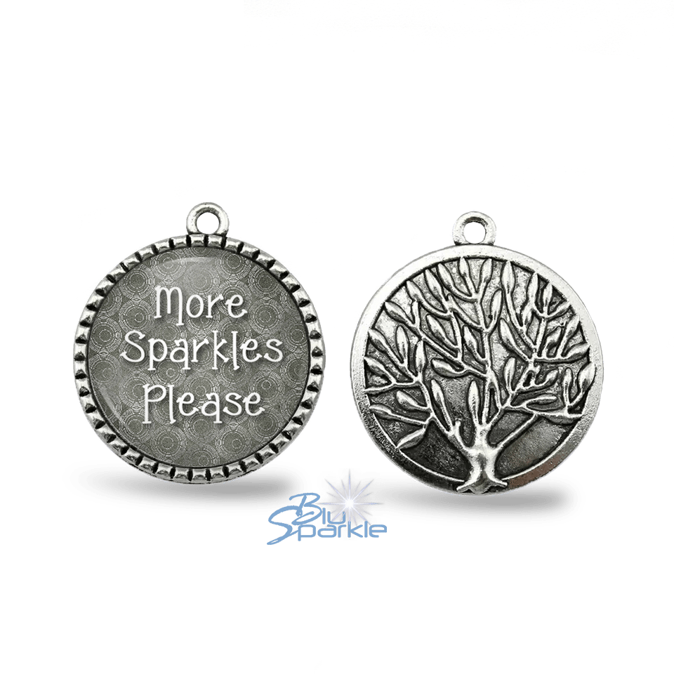 Stay Focused and Extra Sparkly - Round Pendants - BluSparkle