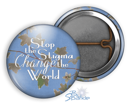 Stop the Stigma, Change the World - Pinback Buttons - BluSparkle