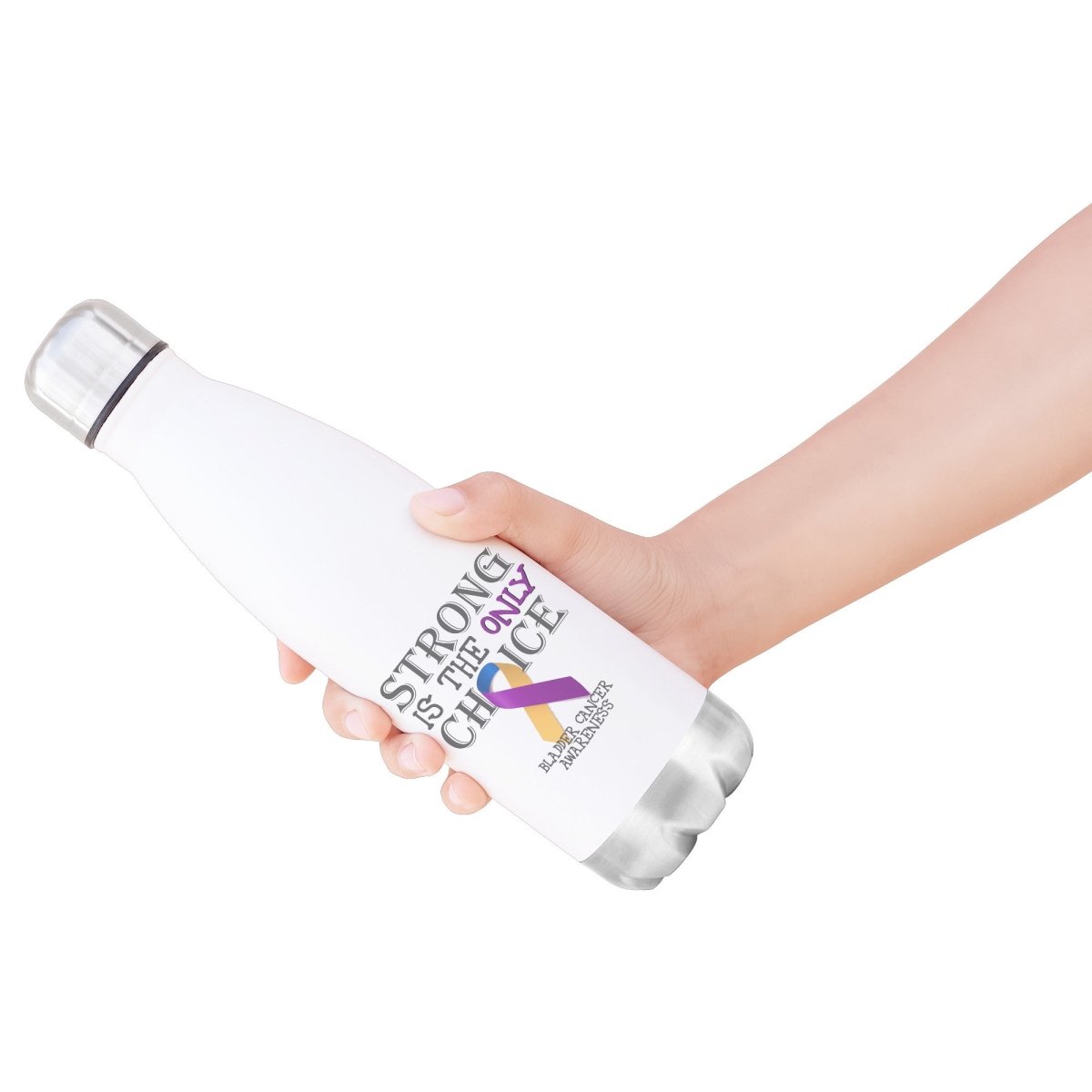 Strong is the Only Choice - Bladder Cancer Awareness 20oz Insulated Water Bottle |x| - BluSparkle