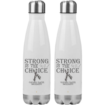 Strong is the Only Choice - Carcinoid Cancer Awareness 20oz Insulated Water Bottle - BluSparkle