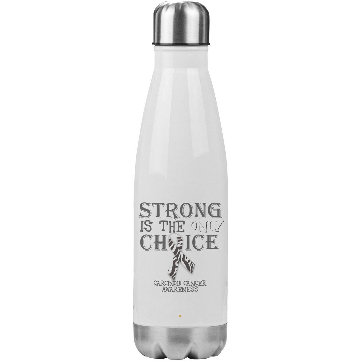 Strong is the Only Choice - Carcinoid Cancer Awareness 20oz Insulated Water Bottle |x| - BluSparkle