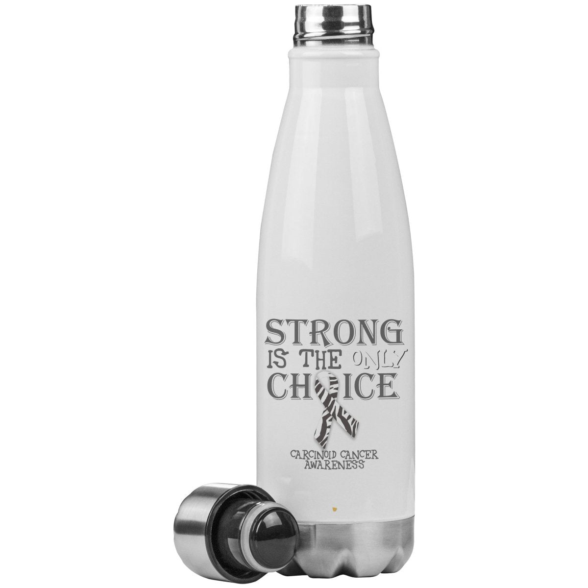 Strong is the Only Choice - Carcinoid Cancer Awareness 20oz Insulated Water Bottle |x| - BluSparkle