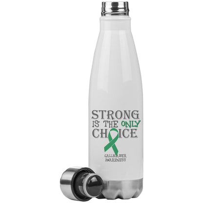 Strong is the Only Choice - Gallbladder Cancer Awareness 20oz Insulated Water Bottle - BluSparkle