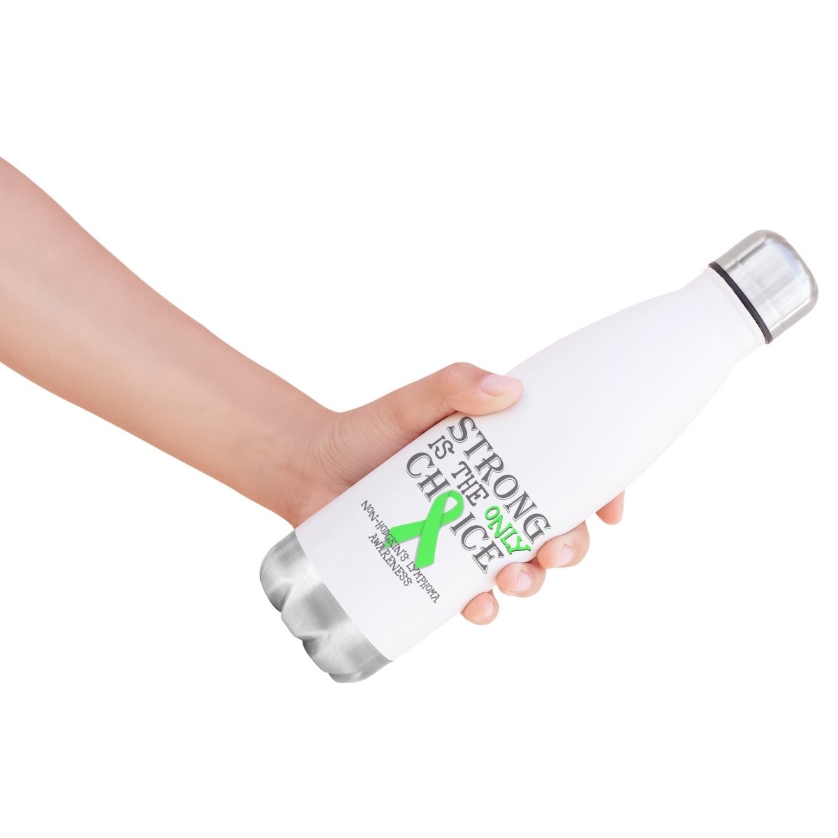 Strong is the Only Choice - Non - Hodgkin's Lymphoma Awareness 20oz Insulated Water Bottle |x| - BluSparkle