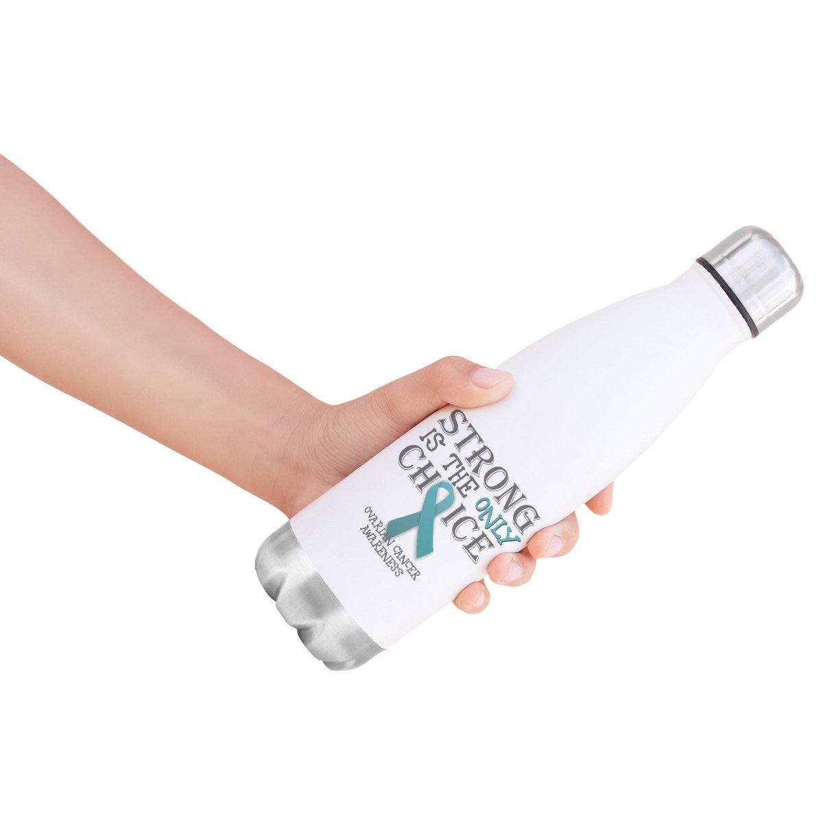 Strong is the Only Choice - Ovarian Cancer 20oz Insulated Water Bottle - BluSparkle