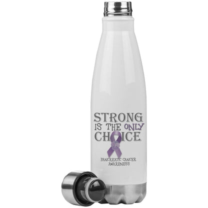 Strong is the Only Choice - Pancreatic Cancer Awareness 20oz Insulated Water Bottle - BluSparkle