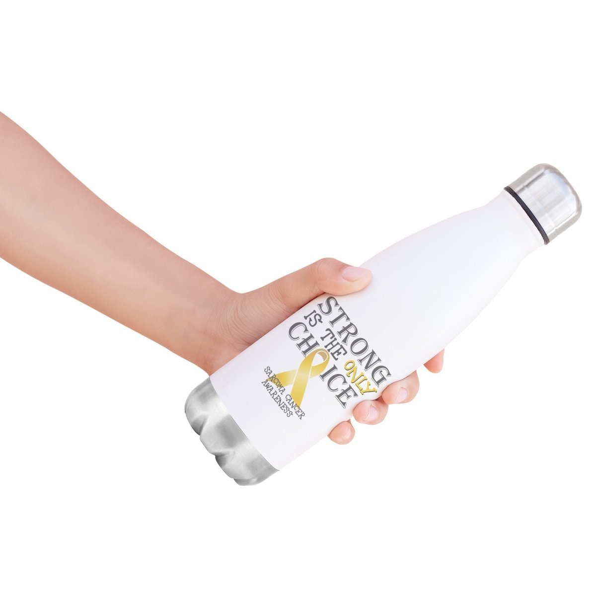 Strong is the Only Choice - Sarcoma Cancer Awareness 20oz Insulated Water Bottle |x| - BluSparkle