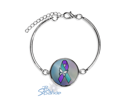 Suicide Awareness Butterfly Ribbon - Bracelets - BluSparkle
