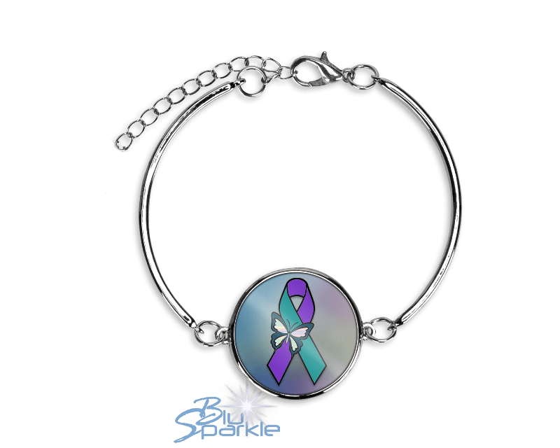 Suicide Awareness Butterfly Ribbon - Bracelets - BluSparkle