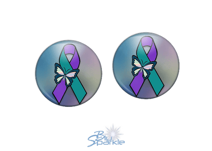 Suicide Awareness Butterfly Ribbon - Earrings - BluSparkle