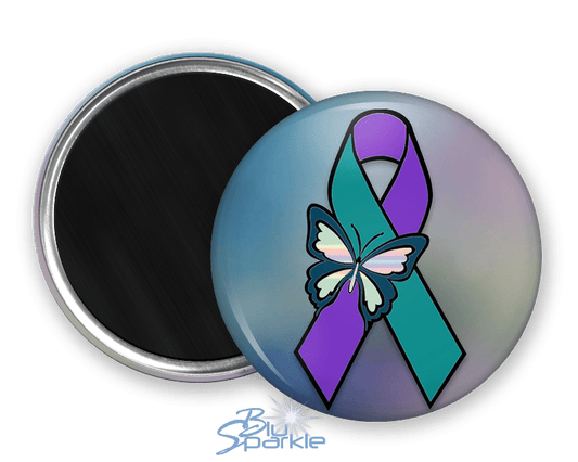 Suicide Awareness Butterfly Ribbon - Magnets - BluSparkle