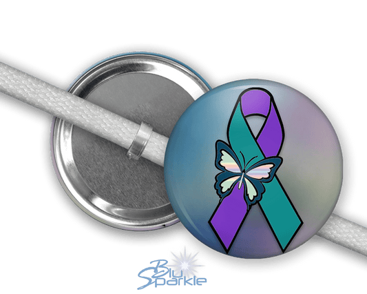 Suicide Awareness Butterfly Ribbon - Shoelace Charms - BluSparkle