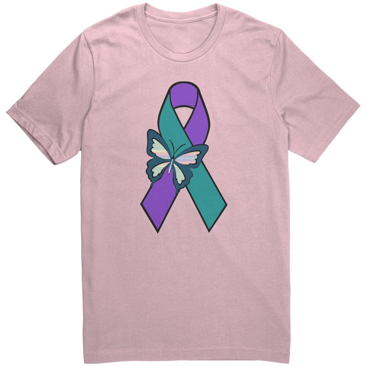 Suicide Awareness Butterfly Ribbon T-Shirt - BluSparkle