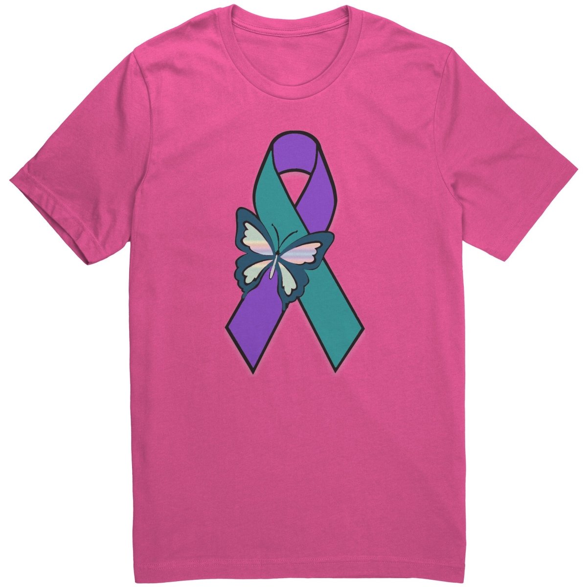 Suicide Awareness Butterfly Ribbon T-Shirt - BluSparkle