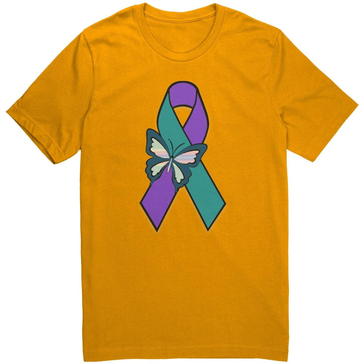 Suicide Awareness Butterfly Ribbon T-Shirt - BluSparkle