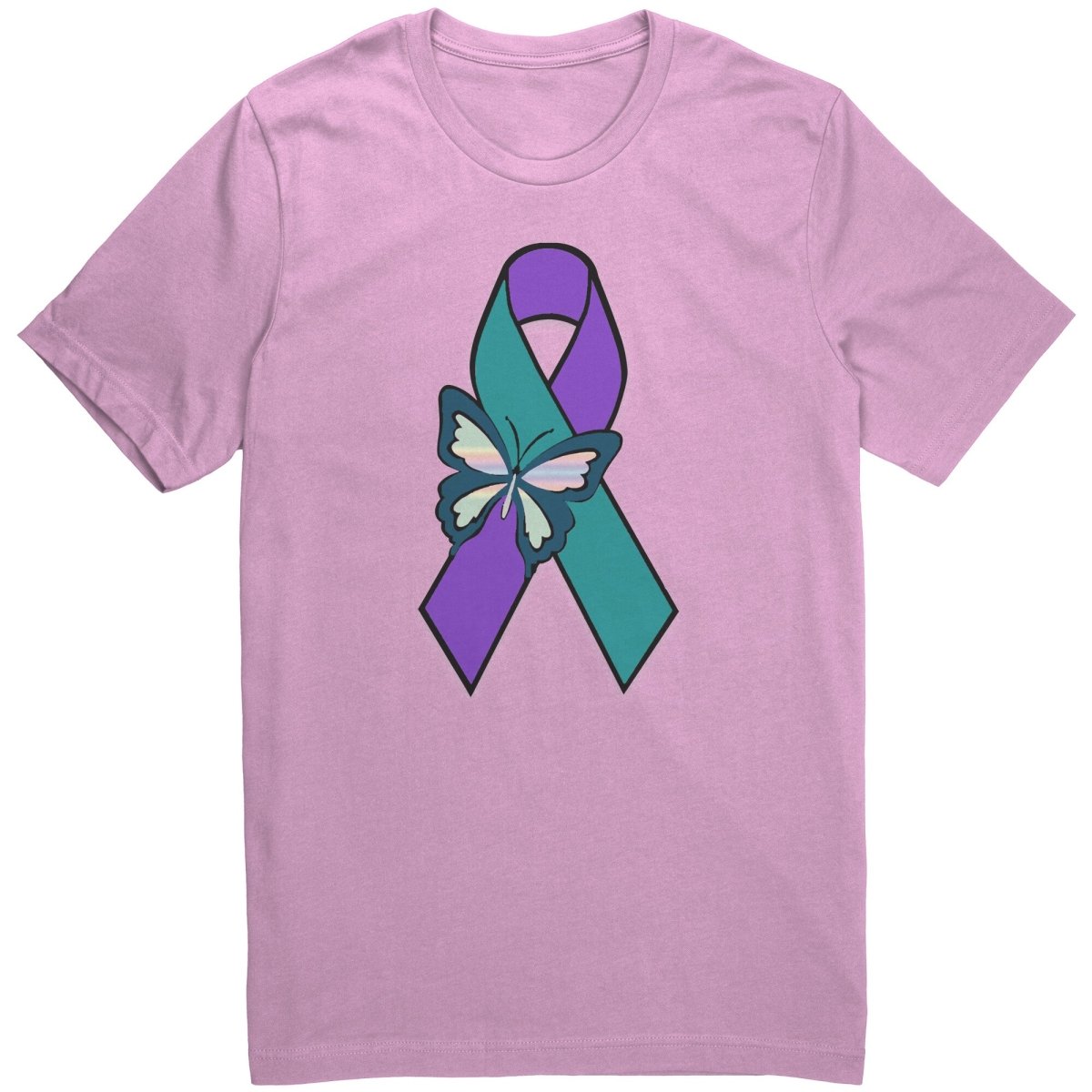 Suicide Awareness Butterfly Ribbon T-Shirt - BluSparkle