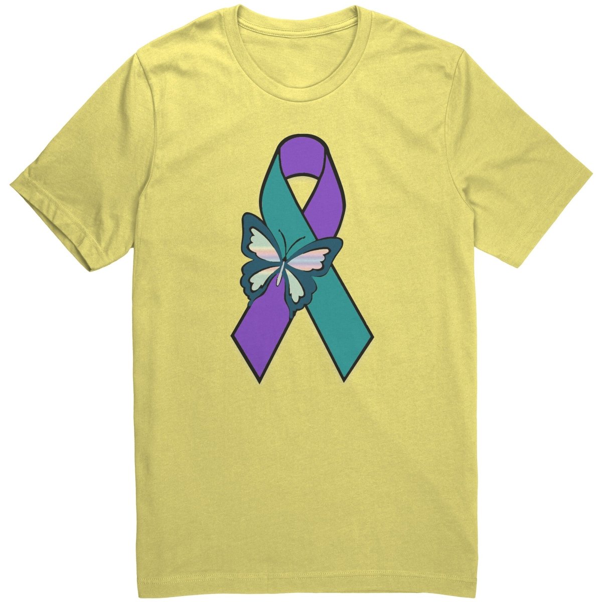 Suicide Awareness Butterfly Ribbon T-Shirt - BluSparkle