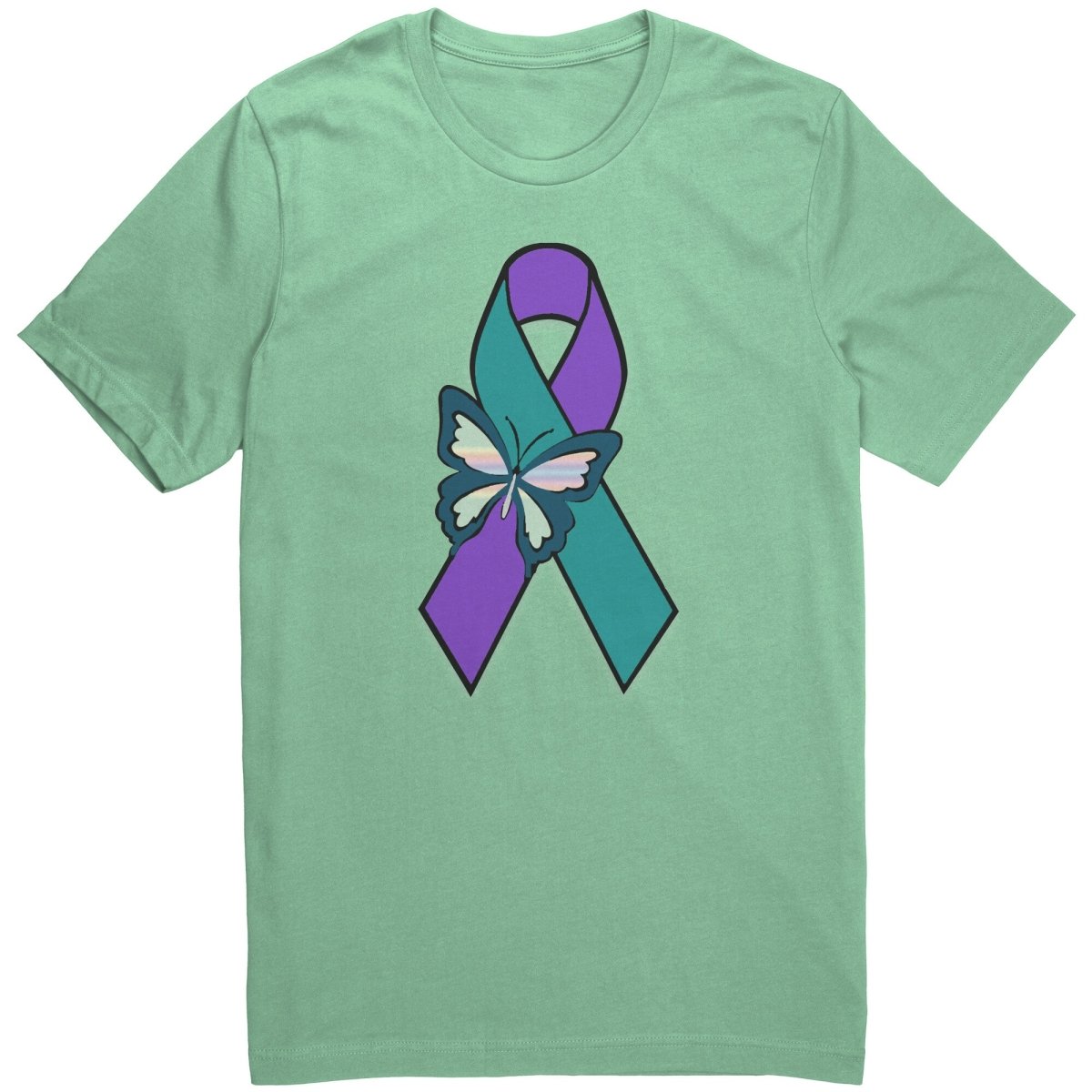 Suicide Awareness Butterfly Ribbon T-Shirt - BluSparkle