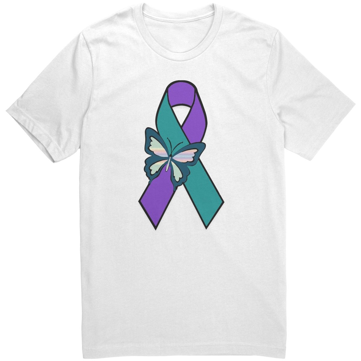 Suicide Awareness Butterfly Ribbon T-Shirt - BluSparkle