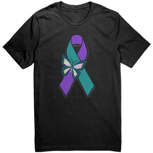 Suicide Awareness Butterfly Ribbon T-Shirt - BluSparkle