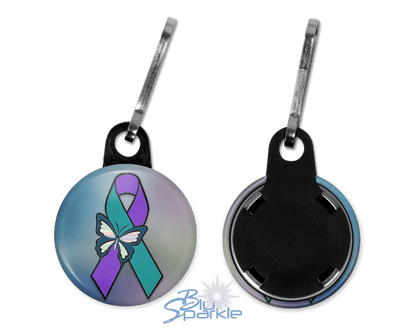 Suicide Awareness Butterfly Ribbon - Zipperpulls - BluSparkle