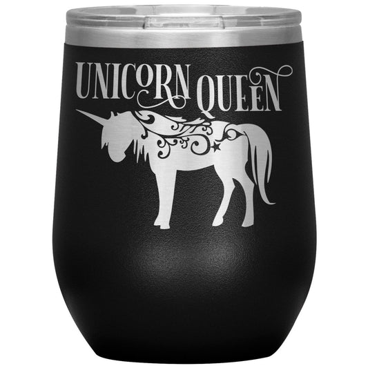 Unicorn Queen 12oz Wine Insulated Tumbler - BluSparkle