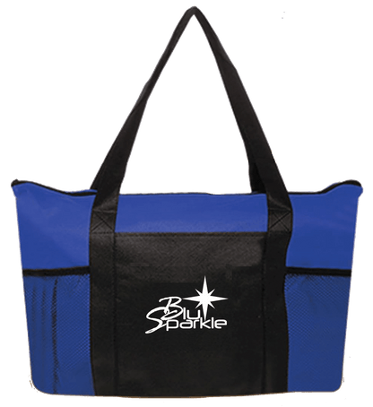 Wide Zippered Tote Bag - BluSparkle