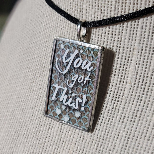 You Got This Handmade Stained - Glass Pendant - BluSparkle